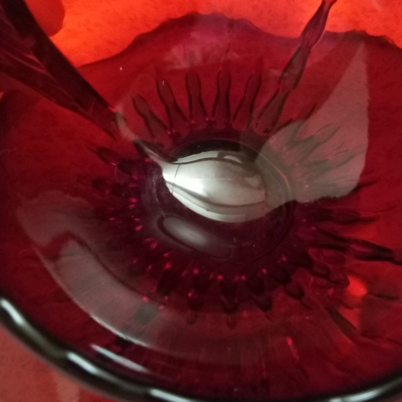 1920s Ruby Red Teacup and Saucer Depression glass - Picture 5 of 11